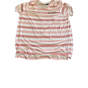 Torrid Pink and White Striped Short Sleeve Top -Size 3